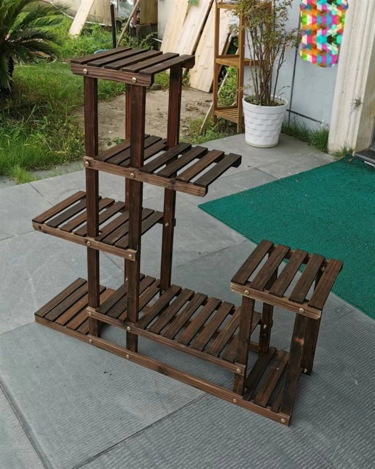 Wooden Multi-Tiers Flower Plant Holder Stand